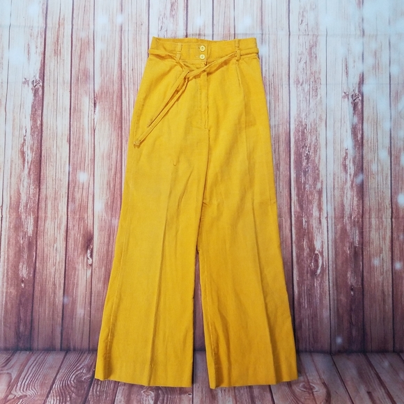 Vintage Glenora Jr's LTD Solid Yellow Pants Set 2 Piece With Button Jacket - Picture 11 of 16